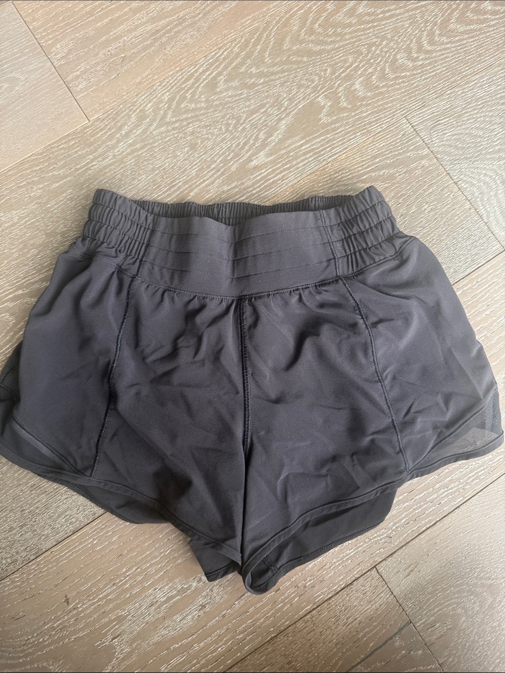 lululemon athletica Black Run/Train Short with Smocked Waistband